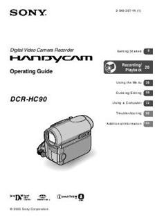 Sony DCR HC 90 E manual. Camera Instructions.